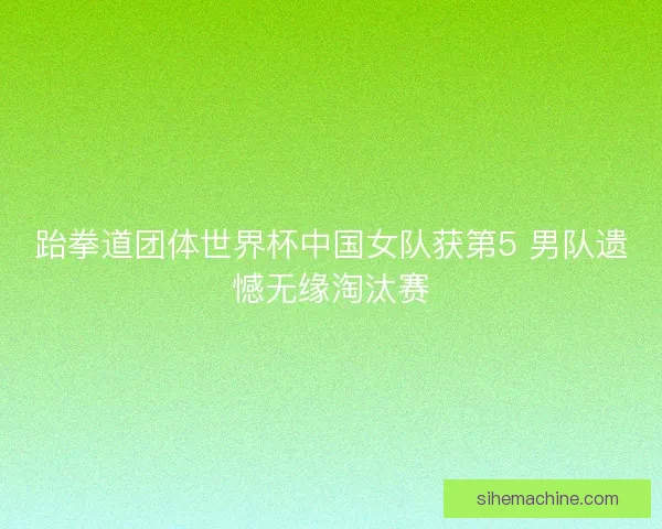 跆拳道团体世界杯中国女队获第5 男队遗憾无缘淘汰赛